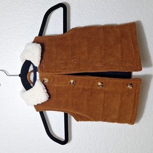 mud pie Brown Corduroy and Sherpa Vest Size S 12-18 months